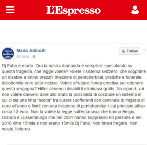 Post Mario Adinolfi