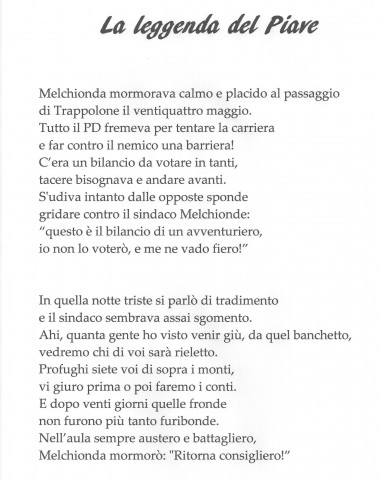 Melchionda Le Dimissioni E La Leggenda Del Piave Di Paolo Polito